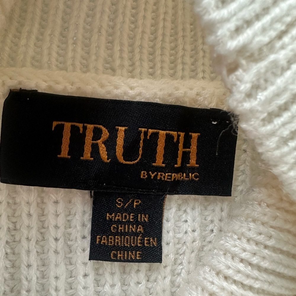 Women’s Cowl Neck Sweater Ivory Navy Stripes Oversized Cozy Soft Capsule Sz S - Picture 5 of 8